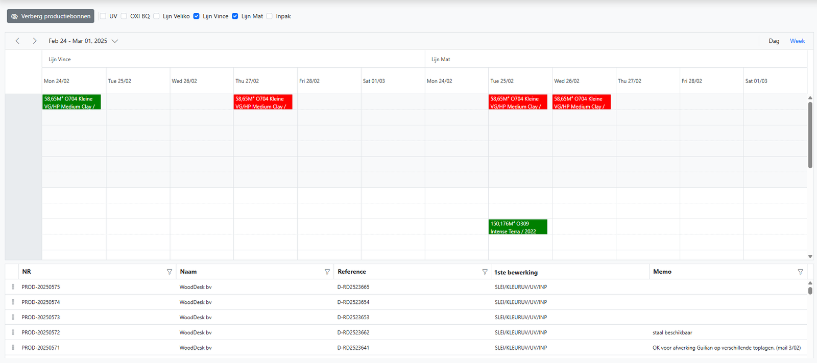 DeskManager planningsscherm